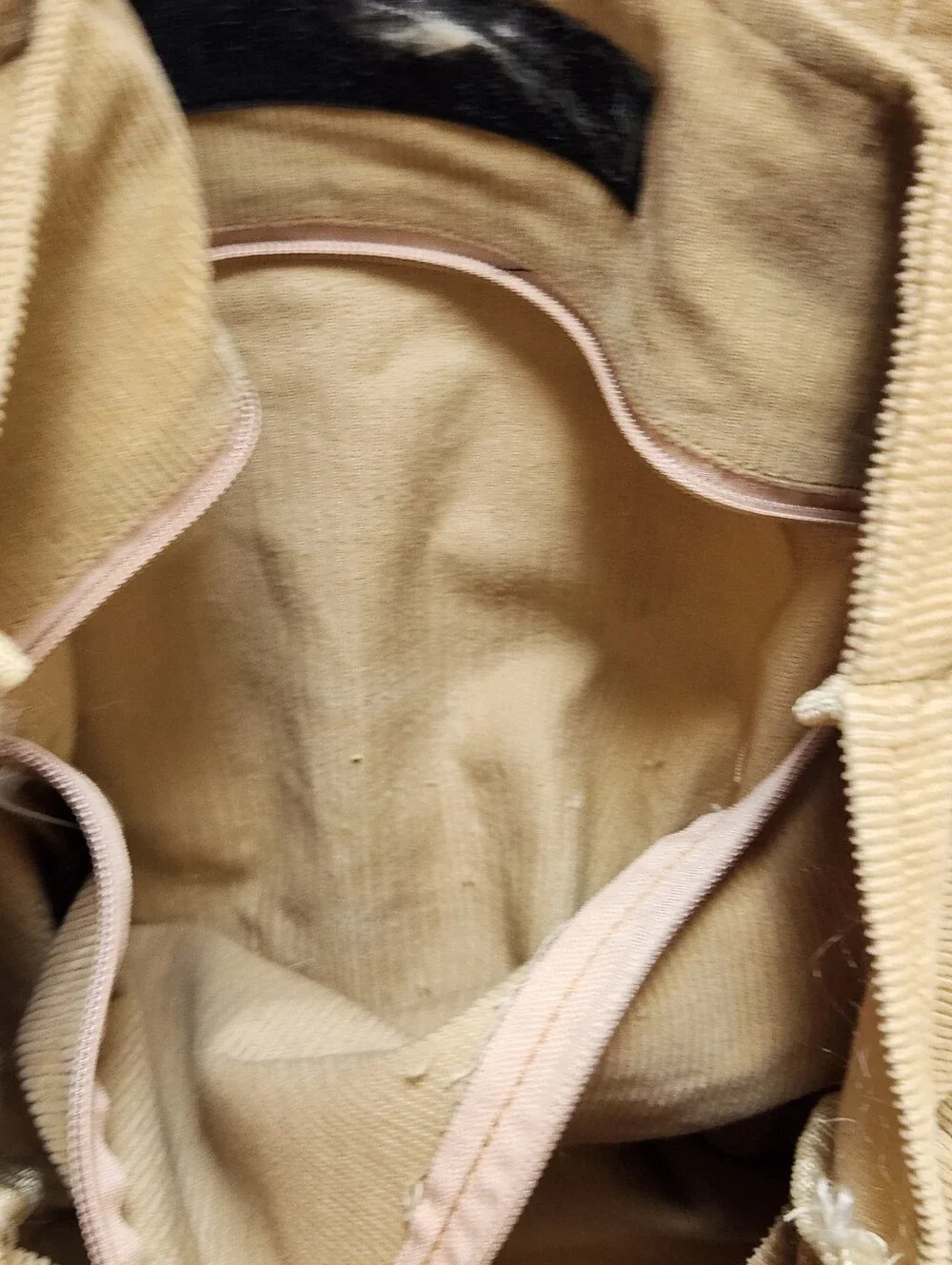 Y2K Tan Corduroy Tote Bag Duel Cargo Style Pockets